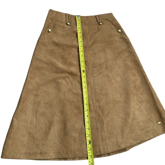 Tommy Hilfiger Tan Suede Skirt  A-Line Lined Size Small - Picture 11 of 15